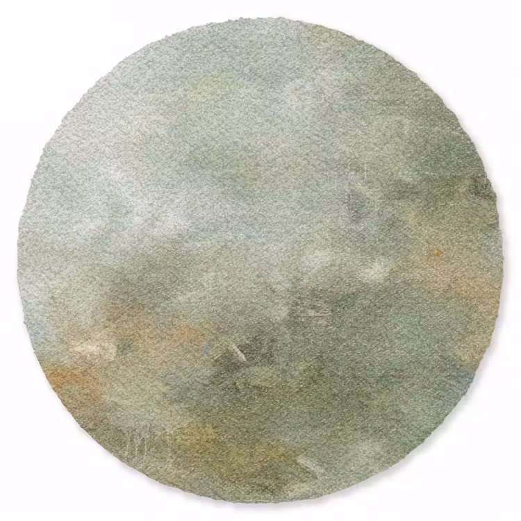 Teppich - Zusammenfassung – Grün – Beige – Modern – Kunst - Abstract - Groen - Beige - Modern - Kunst Vloerkleed Rond klein