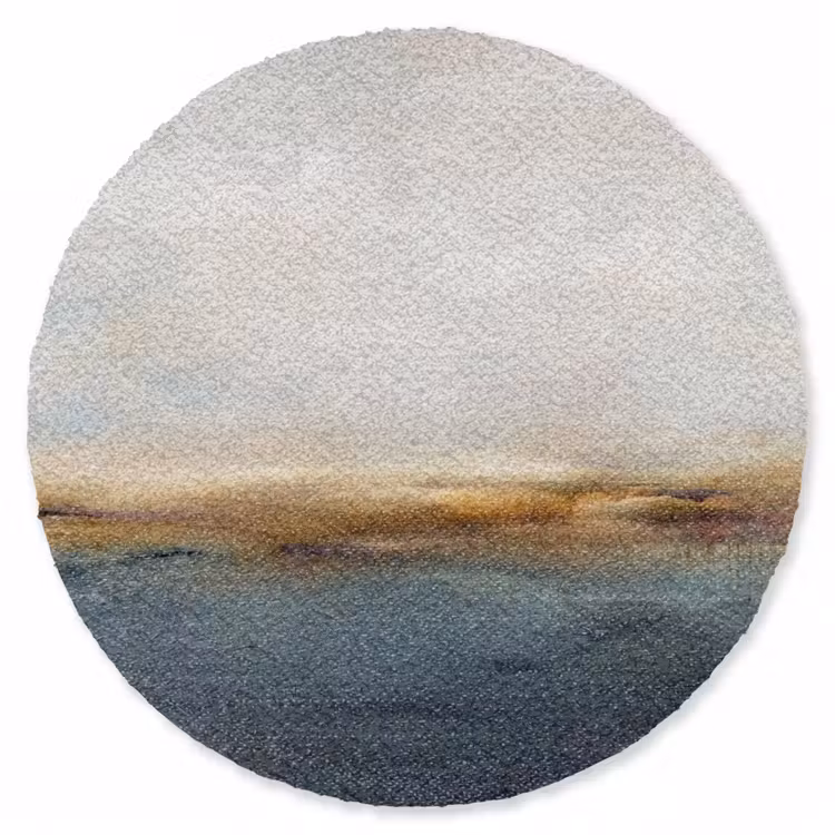 Teppich - Zusammenfassung – Horizont – Wasser – Modern – Beige - Abstract - Horizon - Water - Modern - Beige Vloerkleed Rond klein