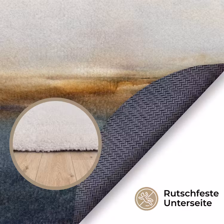 Teppich - Zusammenfassung – Horizont – Wasser – Modern – Beige - Abstract - Horizon - Water - Modern - Beige Vloerkleed Rond klein