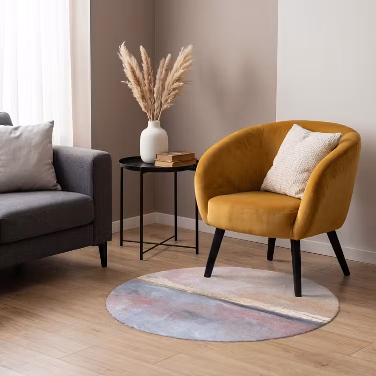 Teppich - Zusammenfassung – Horizontal – Kunst – Rosa – Gold - Abstract - Horizontaal - Kunst - Roze - Goud Vloerkleed Rond klein