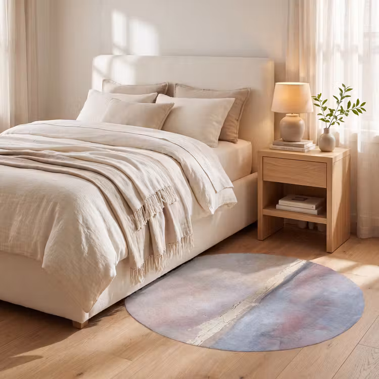 Teppich - Zusammenfassung – Horizontal – Kunst – Rosa – Gold - Abstract - Horizontaal - Kunst - Roze - Goud Vloerkleed Rond klein