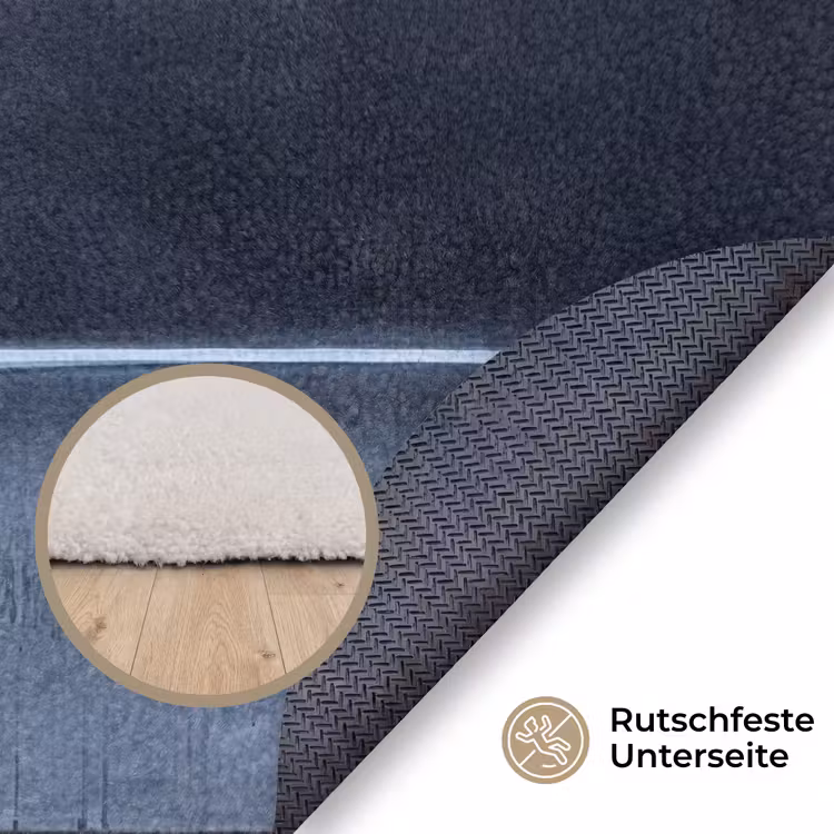Teppich - Zusammenfassung – Horizontale Linie – Minimalistisch – Dunkelblau – Kunst - Abstract - Horizontale lijn - Minimalistisch - Donkerblauw - Kunst Vloerkleed Rond klein