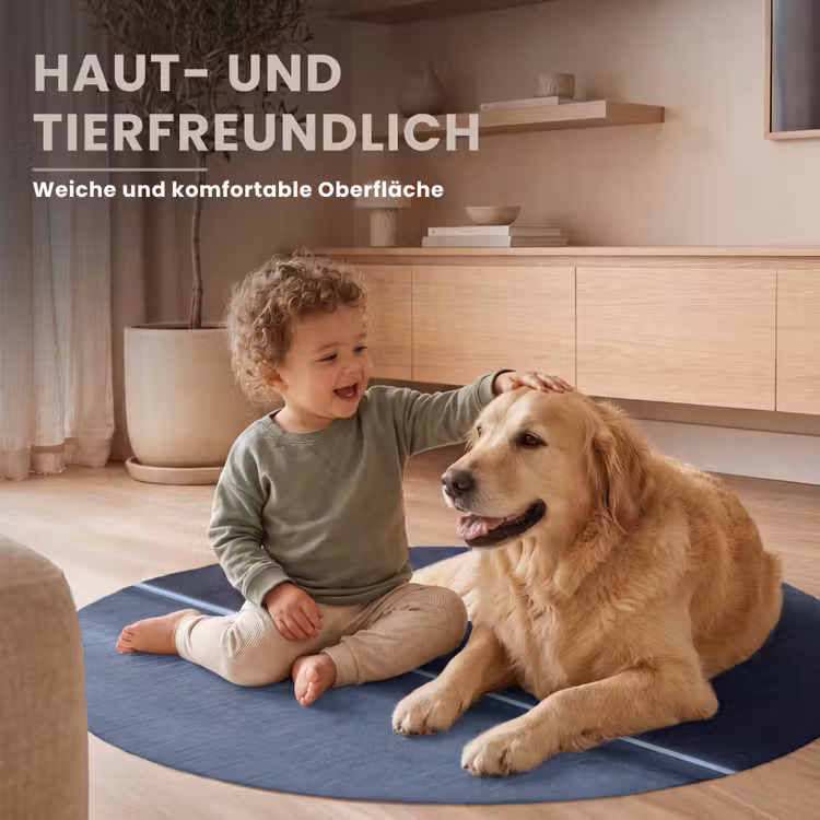 Teppich - Zusammenfassung – Horizontale Linie – Minimalistisch – Dunkelblau – Kunst - Abstract - Horizontale lijn - Minimalistisch - Donkerblauw - Kunst Vloerkleed Rond klein