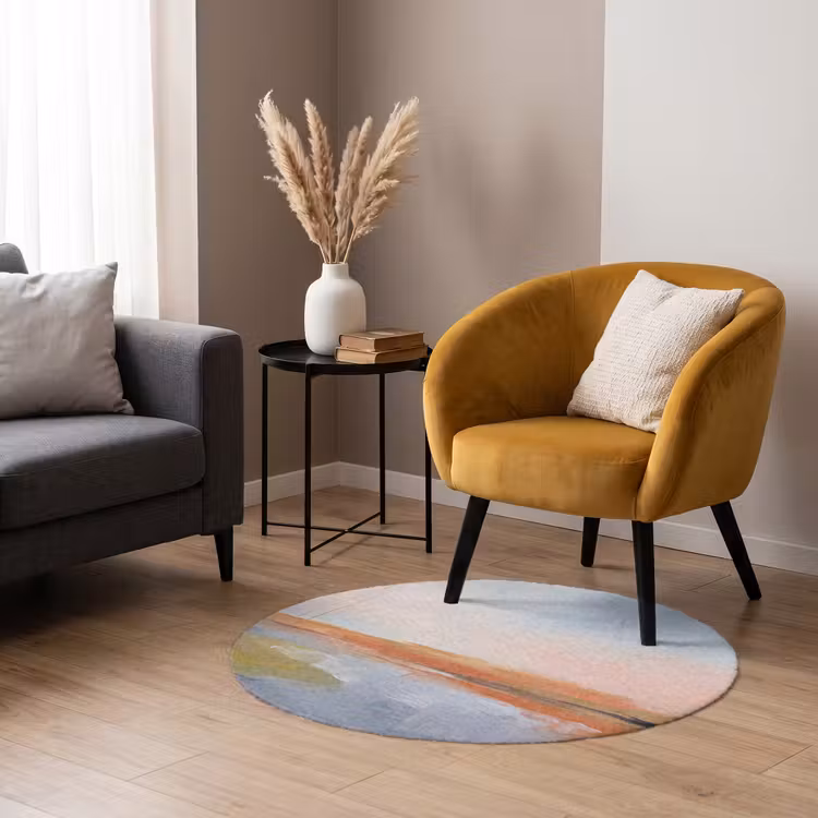 Teppich - Zusammenfassung – Landschaft – Horizont – Modern – Farbenfroh - Abstract - Landschap - Horizon - Modern - Kleurrijk Vloerkleed Rond klein