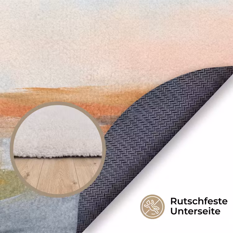 Teppich - Zusammenfassung – Landschaft – Horizont – Modern – Farbenfroh - Abstract - Landschap - Horizon - Modern - Kleurrijk Vloerkleed Rond klein