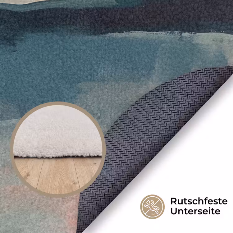 Teppich - Zusammenfassung – Landschaft – Kunst – Modern – Grün – Blau - Abstract - Landschap - Kunst - Modern - Groen - Blauw Vloerkleed Rond klein