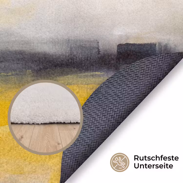 Teppich - Zusammenfassung – Landschaft – Modern – Gelb - Abstract - Landschap - Modern - Geel Vloerkleed Rond klein