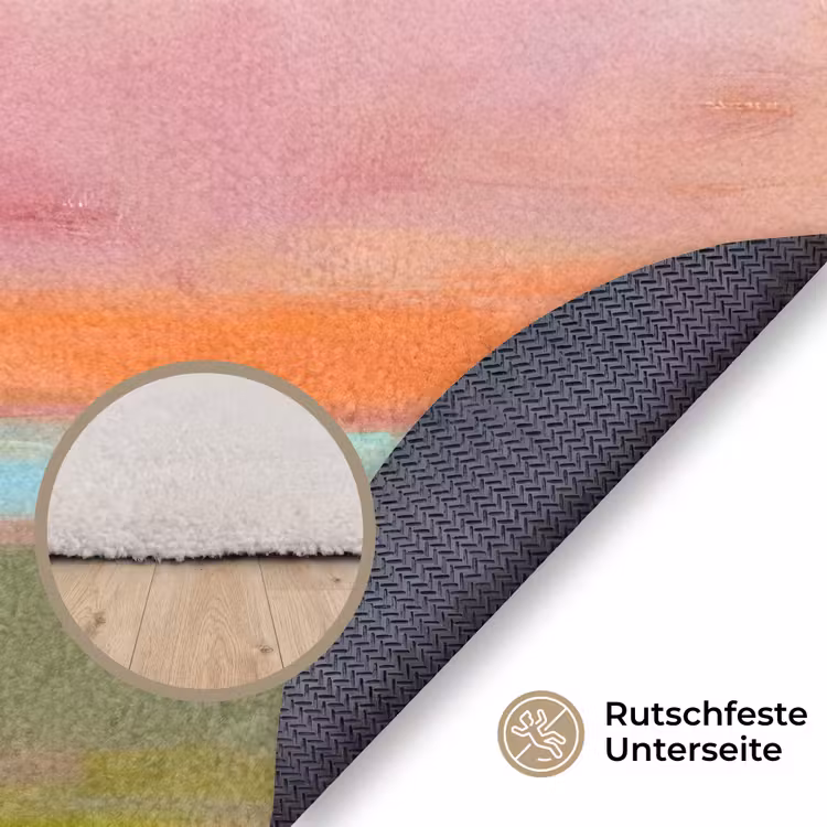Teppich - Zusammenfassung – Landschaft – Modern – Rosa – Orange - Abstract - Landschap - Modern - Roze - Oranje Vloerkleed Rond klein