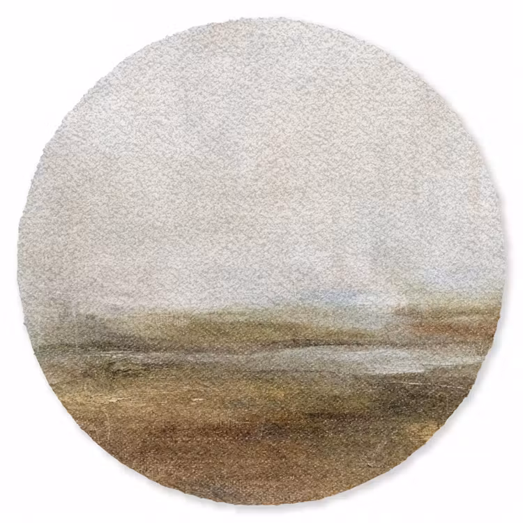 Teppich - Zusammenfassung – Landschaft – Natur – Beige – Braun - Abstract - Landschap - Natuur - Beige - Bruin Vloerkleed Rond klein