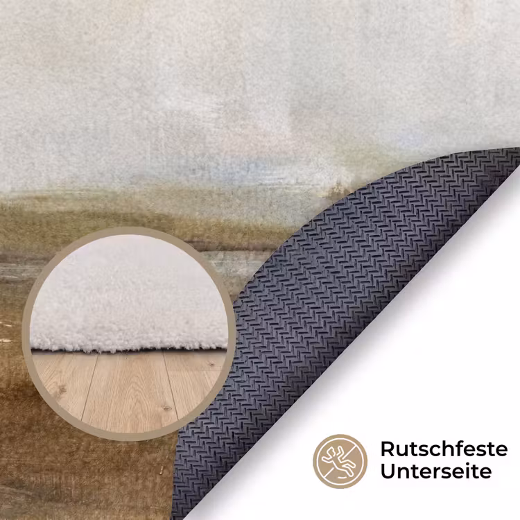 Teppich - Zusammenfassung – Landschaft – Natur – Beige – Braun - Abstract - Landschap - Natuur - Beige - Bruin Vloerkleed Rond klein