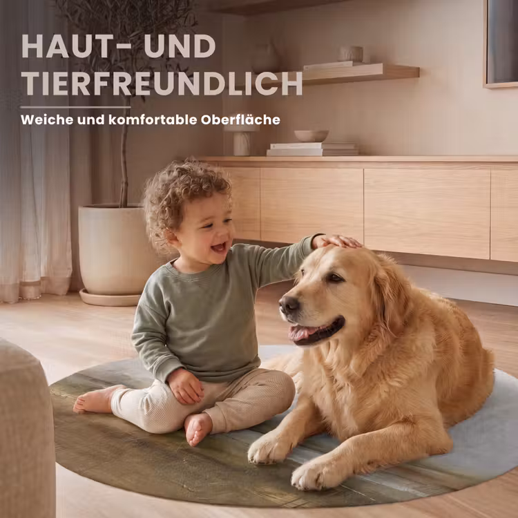 Teppich - Zusammenfassung – Landschaft – Natur – Beige – Braun - Abstract - Landschap - Natuur - Beige - Bruin Vloerkleed Rond klein