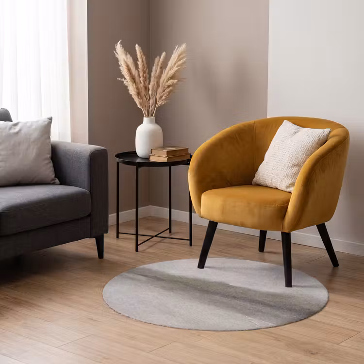 Teppich - Zusammenfassung – Landschaft – Nebel – Modern – Grau - Abstract - Landschap - Nevel - Modern - Grijs Vloerkleed Rond klein