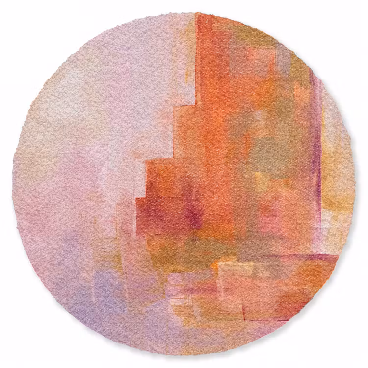 Teppich - Zusammenfassung – Pinselstriche – Kunst – Lila – Gold - Abstract - Borstelstreken - Kunst - Paars - Goud Vloerkleed Rond klein