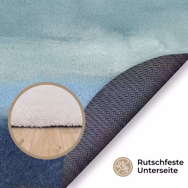 Teppich - Zusammenfassung – Schichten – Ruhe – Modern – Blau - Abstract - Lagen - Rust - Modern - Blauw Vloerkleed Rond klein