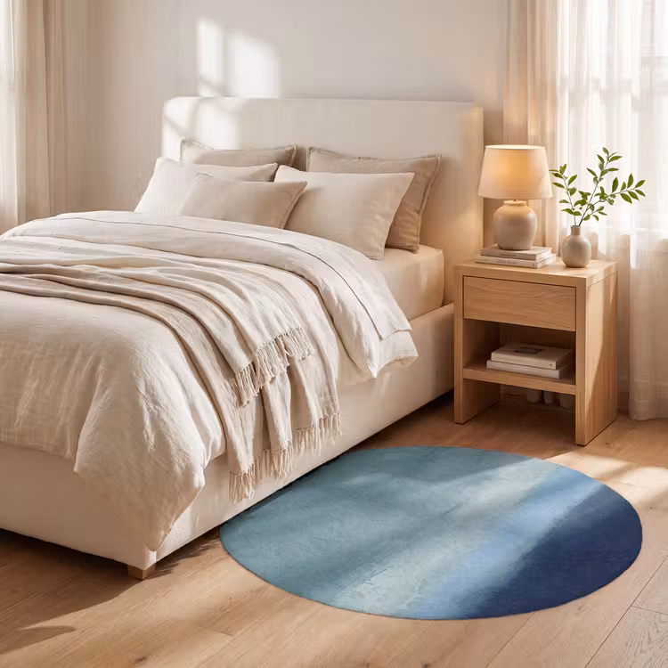 Teppich - Zusammenfassung – Schichten – Ruhe – Modern – Blau - Abstract - Lagen - Rust - Modern - Blauw Vloerkleed Rond klein