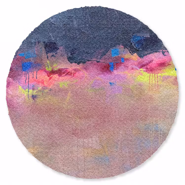 Teppich - Zusammenfassung – Textur – Farben – Modern – Rosa - Abstract - Textuur - Kleuren - Modern - Roze Vloerkleed Rond klein