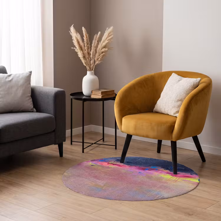 Teppich - Zusammenfassung – Textur – Farben – Modern – Rosa - Abstract - Textuur - Kleuren - Modern - Roze Vloerkleed Rond klein