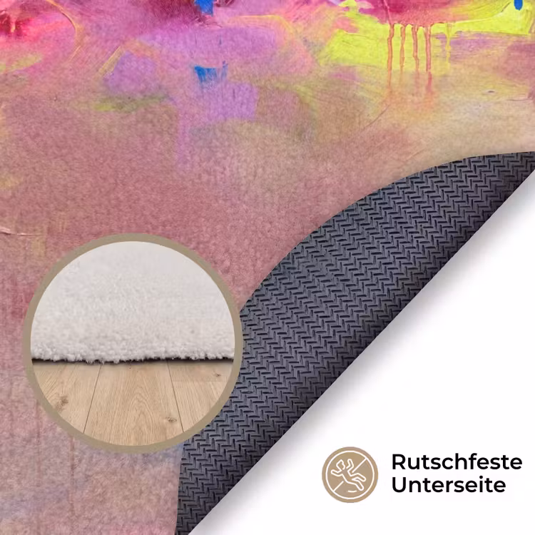 Teppich - Zusammenfassung – Textur – Farben – Modern – Rosa - Abstract - Textuur - Kleuren - Modern - Roze Vloerkleed Rond klein