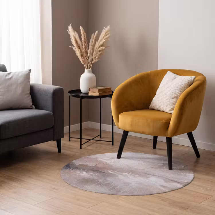 Teppich - Zusammenfassung – Textur – Kunst – Modern – Beige - Abstract - Textuur - Kunst - Modern - Beige Vloerkleed Rond klein