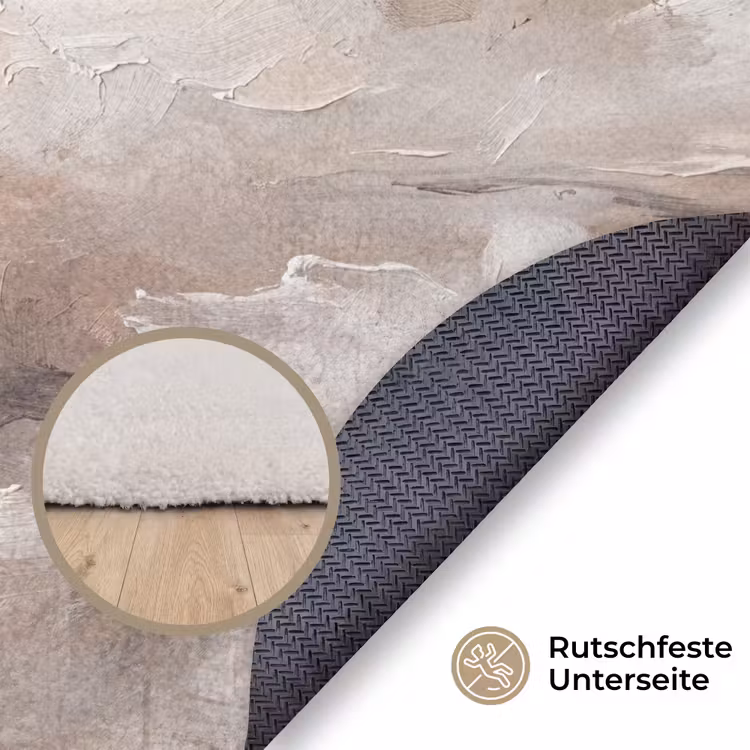 Teppich - Zusammenfassung – Textur – Kunst – Modern – Beige - Abstract - Textuur - Kunst - Modern - Beige Vloerkleed Rond klein