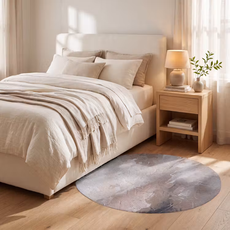 Teppich - Zusammenfassung – Textur – Kunst – Modern – Beige - Abstract - Textuur - Kunst - Modern - Beige Vloerkleed Rond klein