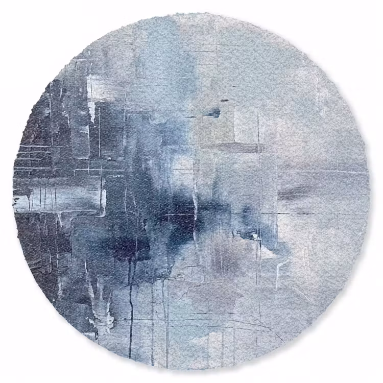 Teppich - Zusammenfassung – Textur – Kunst – Modern – Blau - Abstract - Textuur - Kunst - Modern - Blauw Vloerkleed Rond klein