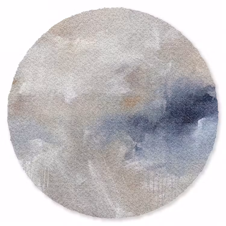 Teppich - Zusammenfassung – Wolken – Atmosphäre – Modern – Beige - Abstract - Wolken - Sfeer - Modern - Beige Vloerkleed Rond klein