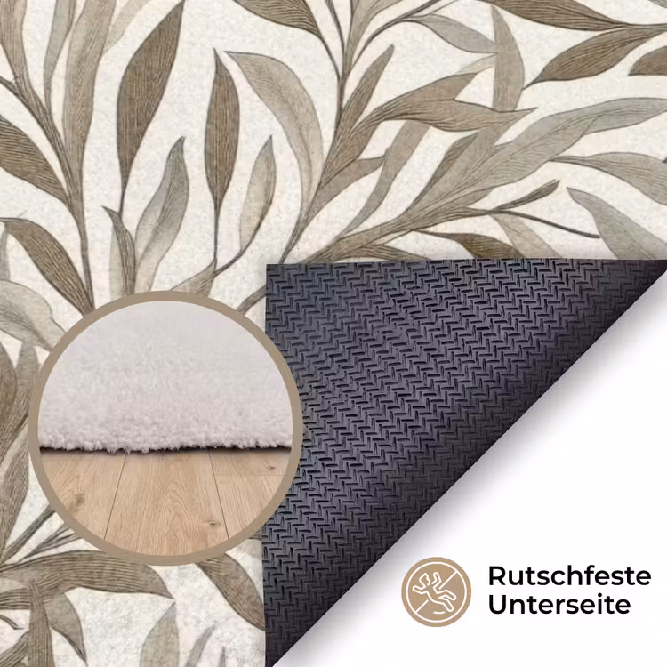 Takken - Botanisch - Taupe Vloerkleed Rechthoek klein 1091 -uniquesellingpoint_antislip_DE_DE