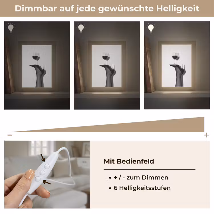 Hak - Wijn - Minimalistisch - Zwart Light Box met kabel (Tafellamp) klein -USP_dimbaarDE