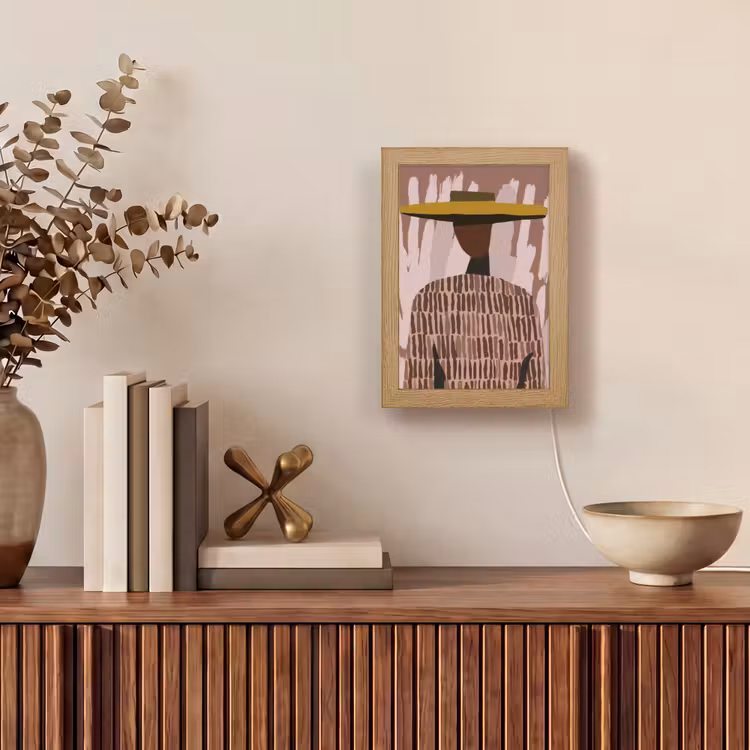 Abstract - Figuur - Illustratie - Hoed Light Box met kabel (Tafellamp) klein -sfeer2