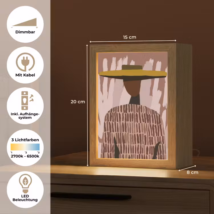 Abstract - Figuur - Illustratie - Hoed Light Box met kabel (Tafellamp) klein -USP_DE