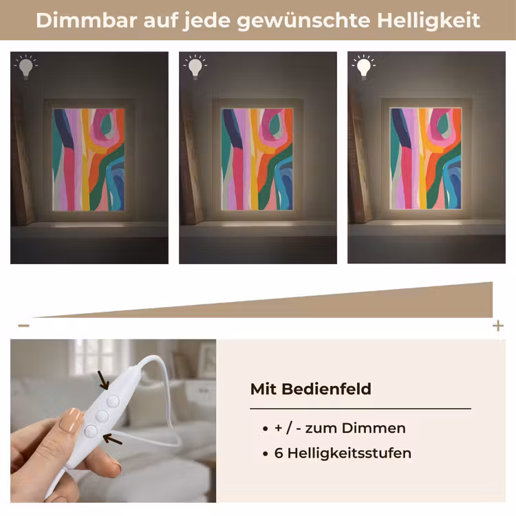 Abstract - Kleurrijk - Golven - Lijnen Light Box met kabel (Tafellamp) klein -USP_dimbaarDE