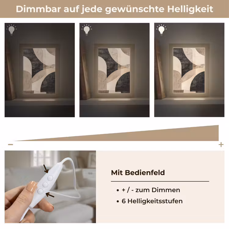 Abstract - Vormen - Modern - Beige Light Box met kabel (Tafellamp) klein -USP_dimbaarDE