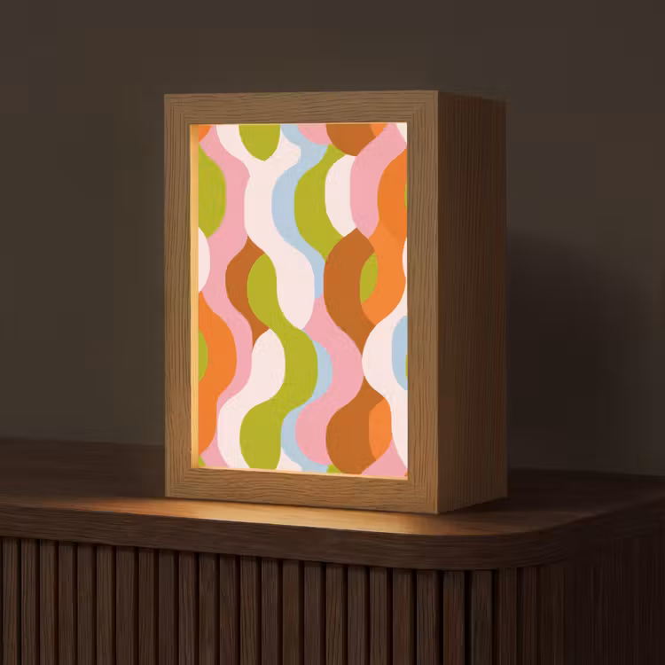 Abstract - Vormen - Roze Light Box met kabel (Tafellamp) klein -z3d_website