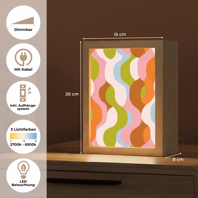 Abstract - Vormen - Roze Light Box met kabel (Tafellamp) klein -USP_DE