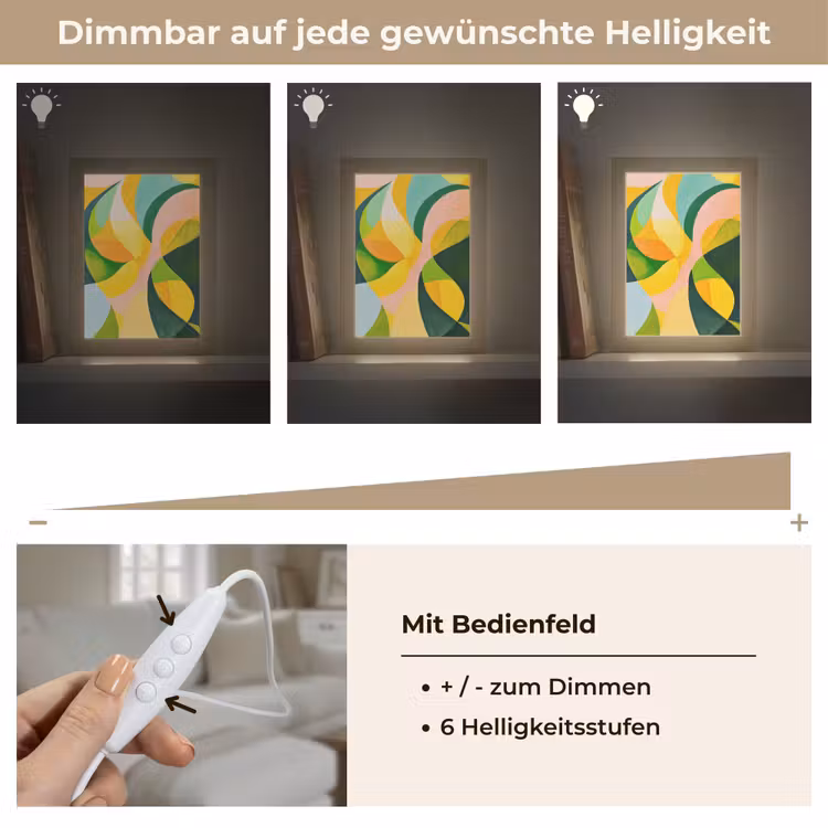 Abstract - Geel - Roze - Groen Light Box met kabel (Tafellamp) klein -USP_dimbaarDE