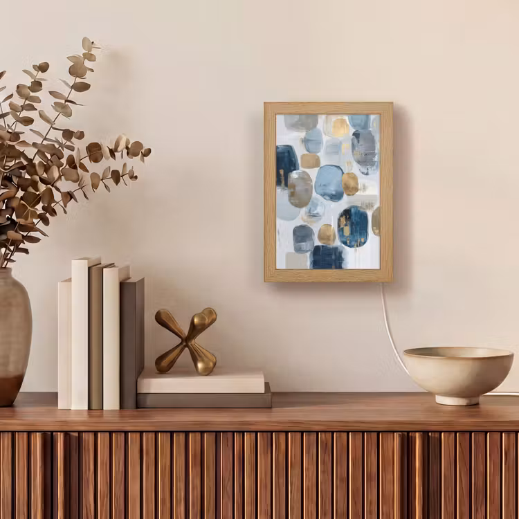 Abstract - Goud - Vormen Light Box met kabel (Tafellamp) klein -sfeer2