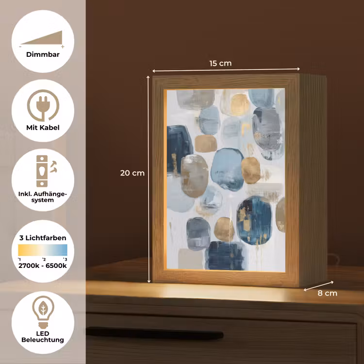 Abstract - Goud - Vormen Light Box met kabel (Tafellamp) klein -USP_DE