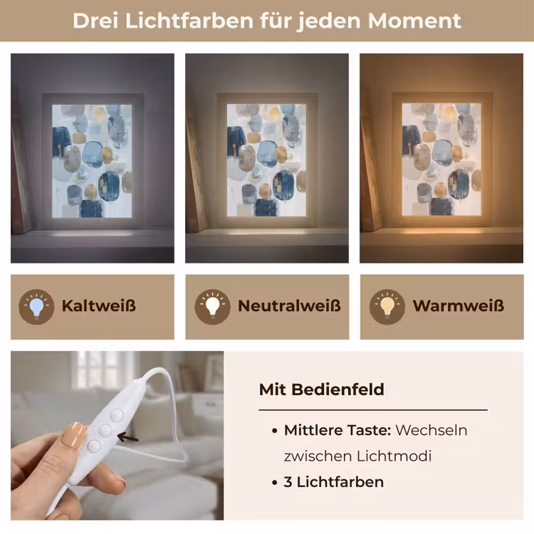 Abstract - Goud - Vormen Light Box met kabel (Tafellamp) klein -USP_lichtkleurDE