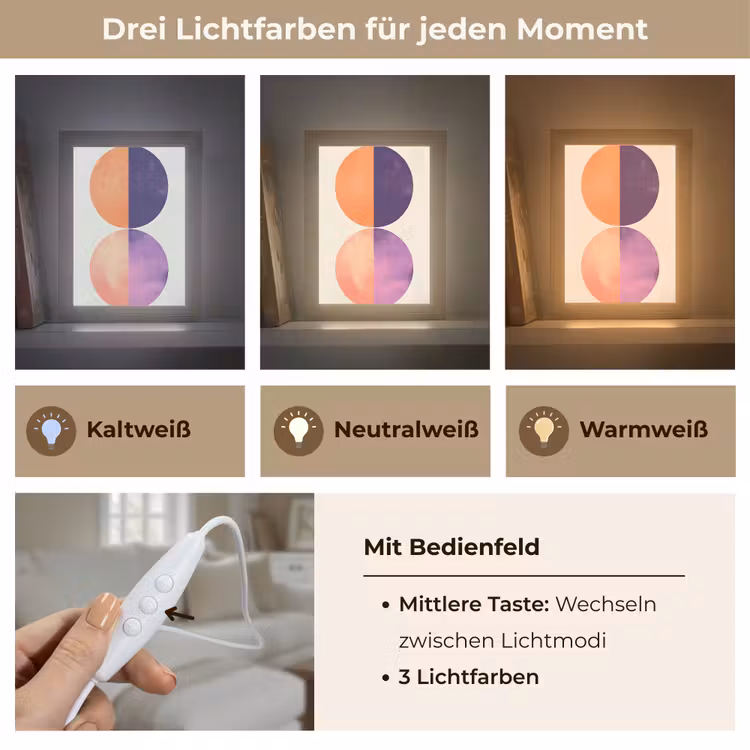 Abstract - Cirkels - Paars Light Box met kabel (Tafellamp) klein -USP_lichtkleurDE