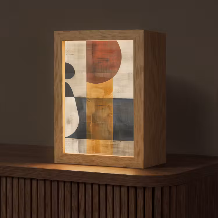 Abstract - Kunst - Vormen - Modern Light Box met kabel (Tafellamp) klein -z3d_website