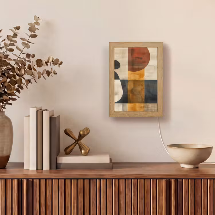 Abstract - Kunst - Vormen - Modern Light Box met kabel (Tafellamp) klein -sfeer2
