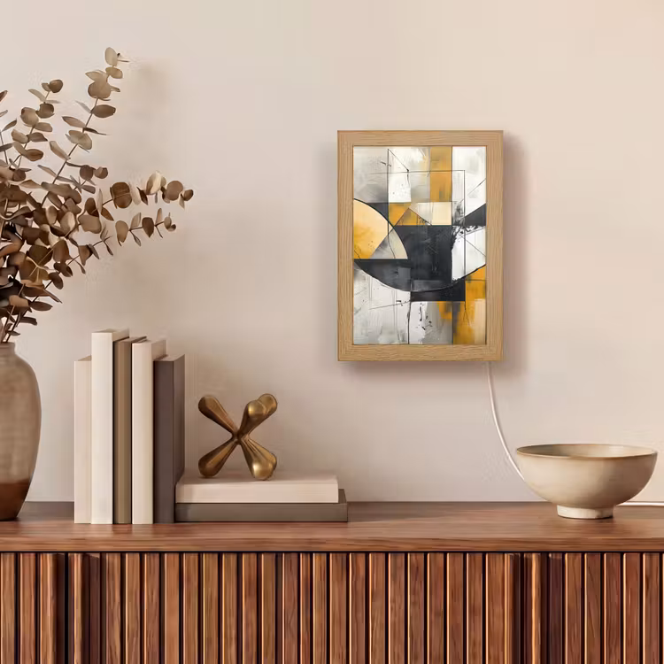 Abstract - Kunst - Geometrisch - Aesthetic Light Box met kabel (Tafellamp) klein -sfeer2