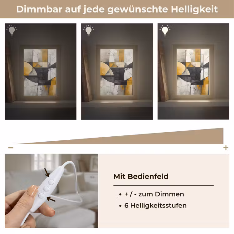 Abstract - Kunst - Geometrisch - Aesthetic Light Box met kabel (Tafellamp) klein -USP_dimbaarDE
