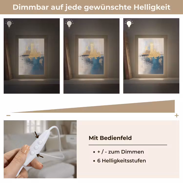 Abstract - Kunst - Goud Light Box met kabel (Tafellamp) klein -USP_dimbaarDE