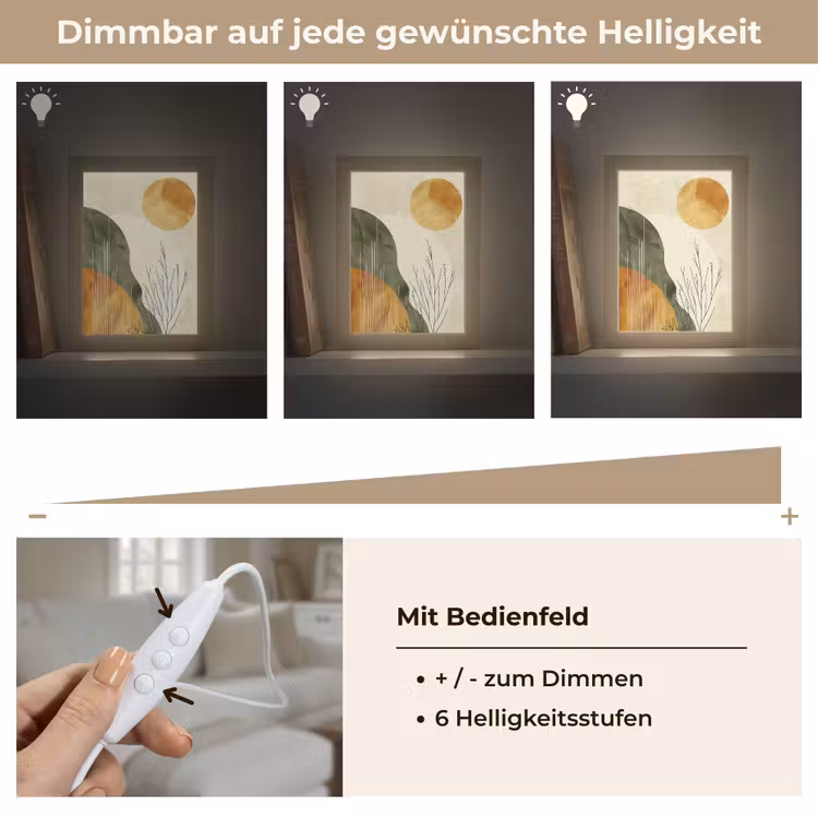 Abstract - Landschap - Zon - Kunst Light Box met kabel (Tafellamp) klein -USP_dimbaarDE