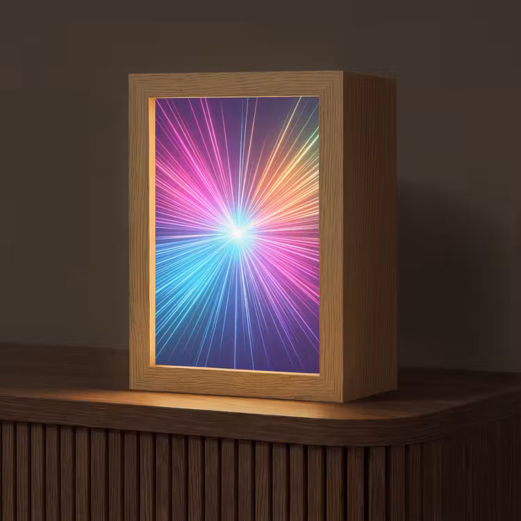 Abstract - Light - Burst - Modern - Colorful Light Box met kabel (Tafellamp) klein -z3d_website