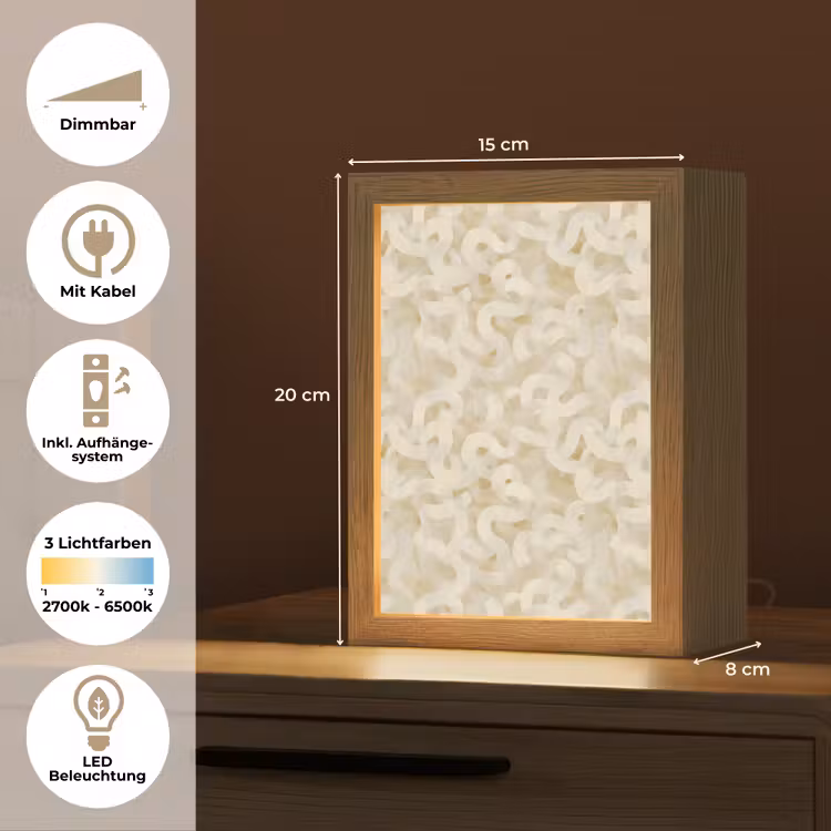 Abstract - Lijnen - Beige Light Box met kabel (Tafellamp) klein 925 -USP_DE