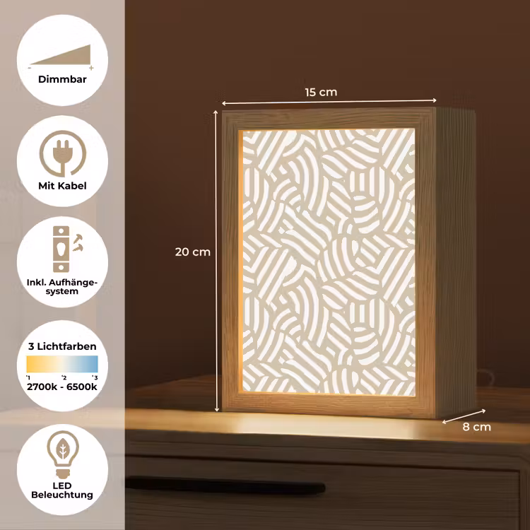 Abstract - Modern - Beige Light Box met kabel (Tafellamp) klein 925 -USP_DE