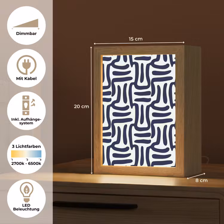 Abstract - Modern - Blauw Light Box met kabel (Tafellamp) klein 925 -USP_DE